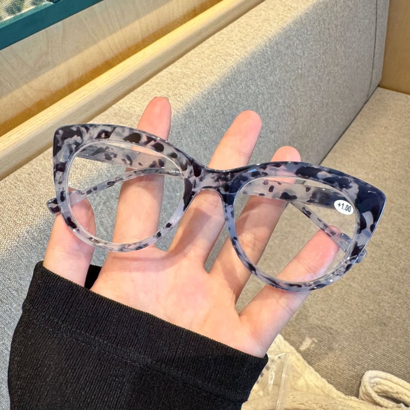 Γυαλιά ανάγνωσης, στυλ γάτας-ματιών, προσωποποιημένος μοντέρνος σχεδιασμός για ενήλικες με μεγάλο πρόσωπο, πλήρες πλαίσιο σε στυλ πεταλούδας (Φακοί: Pcs; Υλικό φακών: Pcs; Κατασκευή: πλήρες πλαίσιο; Στυλ: πεταλούδα; Κατάλληλα για μεγάλα πρόσωπα)