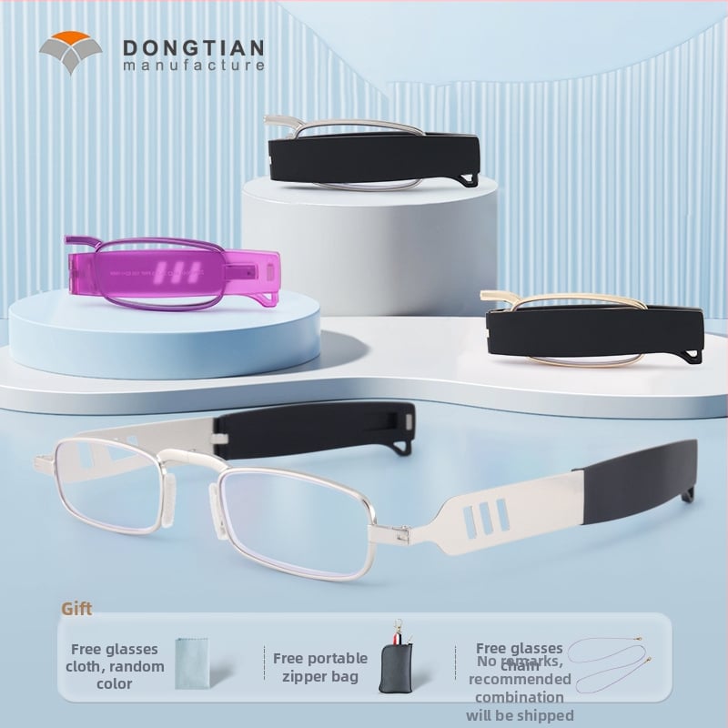 Γυαλιά ανάγνωσης με αντι-μπλε φως, πτυσσόμενα γύρω από τον λαιμό, εξαιρετικά ελαφριά μεταλλική κατασκευή, φακοί HD