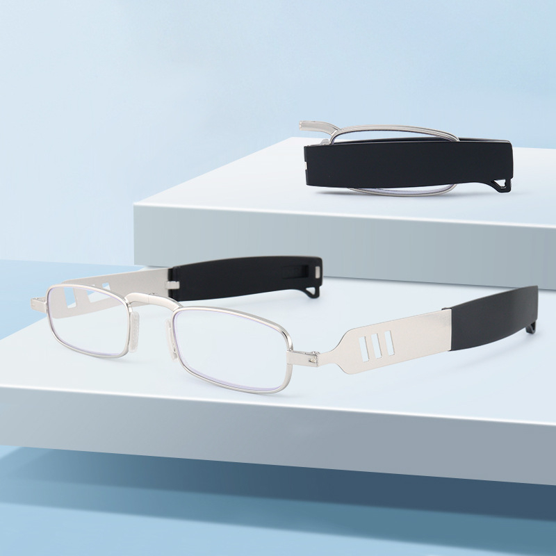 Γυαλιά ανάγνωσης με αντι-μπλε φως, πτυσσόμενα γύρω από τον λαιμό, εξαιρετικά ελαφριά μεταλλική κατασκευή, φακοί HD