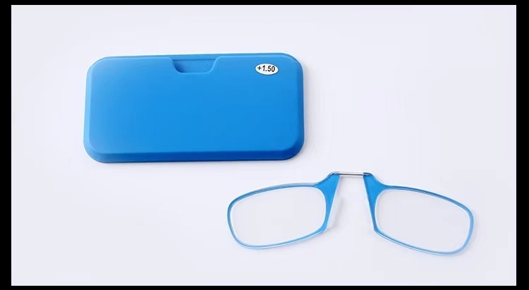 Γυαλιά ανάγνωσης με κλιπ για τη μύτη, ασφαιρικοί φακοί AC, TR90 πλαίσιο, μοντέλο 7772, τετράγωνο σχήμα
