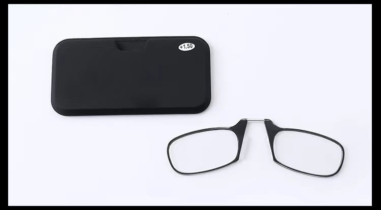Γυαλιά ανάγνωσης με κλιπ για τη μύτη, ασφαιρικοί φακοί AC, TR90 πλαίσιο, μοντέλο 7772, τετράγωνο σχήμα