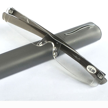 Γυαλιά ανάγνωσης με ενσωματωμένο θήκη στυλό, φακοί ρητίνης, χωρίς πλαίσιο, τετράγωνου σχήματος, μοντέλο 3001