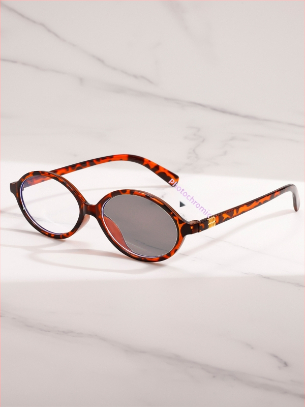 Γυαλιά ανάγνωσης με φακούς που αλλάζουν χρώμα, UV‑ανθεκτικοί και αντιμπλε φως; οβάλ πλήρης σκελετός από PC υλικό