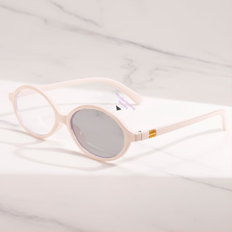 Γυαλιά ανάγνωσης με φακούς που αλλάζουν χρώμα, UV‑ανθεκτικοί και αντιμπλε φως; οβάλ πλήρης σκελετός από PC υλικό