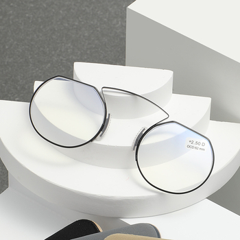 MoAron γυαλιά ανάγνωσης, ακρυλικοί φακοί, αντι-μπλε φως, μεταλλικό πλαίσιο, πολύγωνος σχεδιασμός