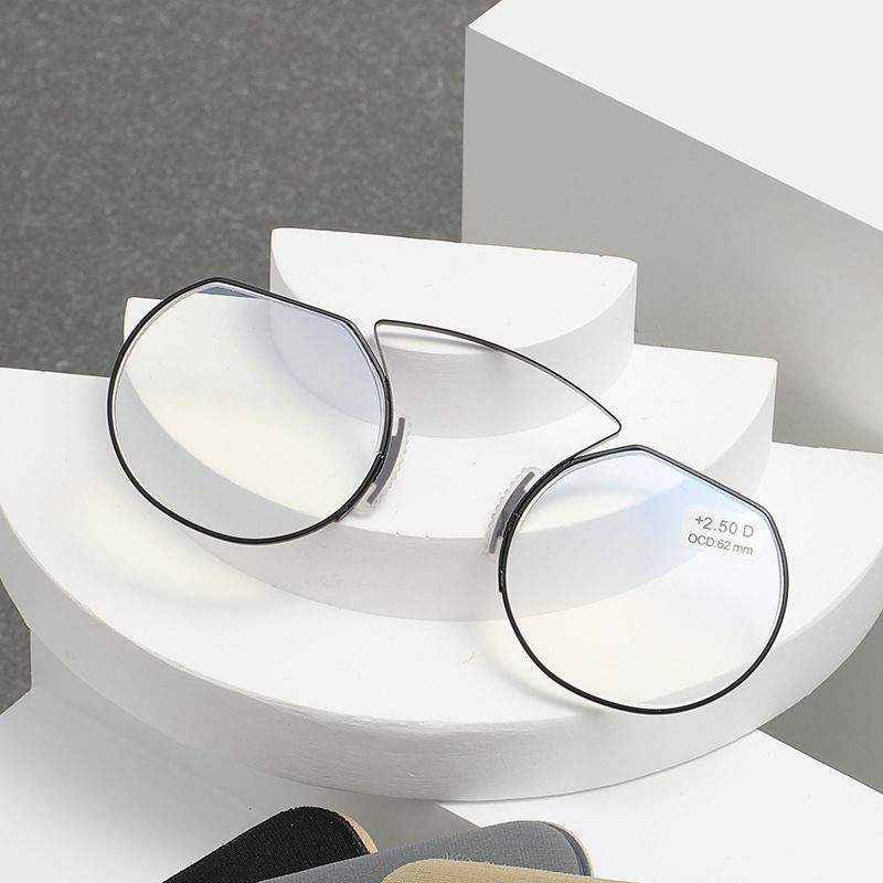 MoAron γυαλιά ανάγνωσης, ακρυλικοί φακοί, αντι-μπλε φως, μεταλλικό πλαίσιο, πολύγωνος σχεδιασμός