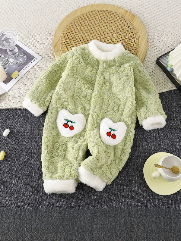 Dječji plišani romper, topao za proljeće, jesen i zimu, s dugim rukavima, unisex