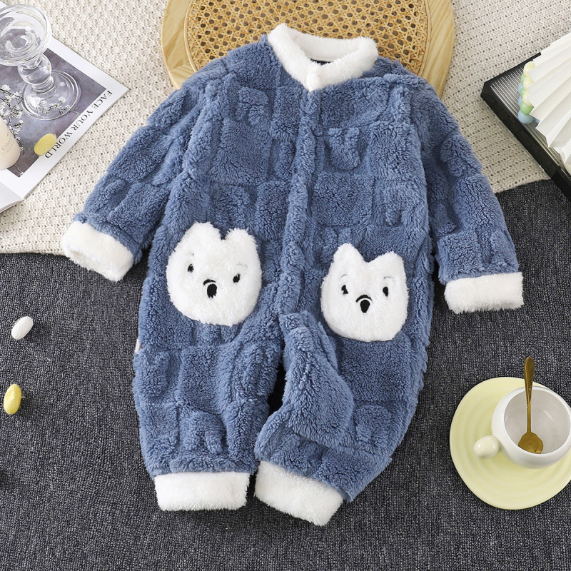 Dječji plišani romper, topao za proljeće, jesen i zimu, s dugim rukavima, unisex