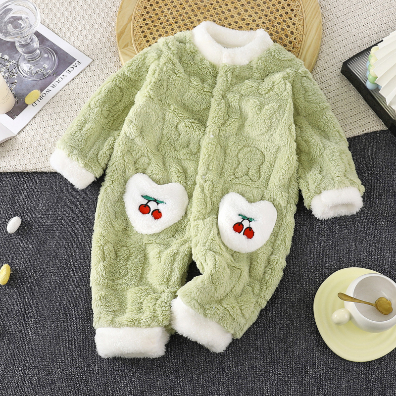 Dječji plišani romper, topao za proljeće, jesen i zimu, s dugim rukavima, unisex
