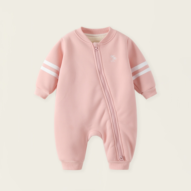 Bejbi pamučni jumpsuit s dijagonalnim zatvaračem, dugi rukavi, 85% pamuk, korejski stil, zimska odjeća za novorođenčad