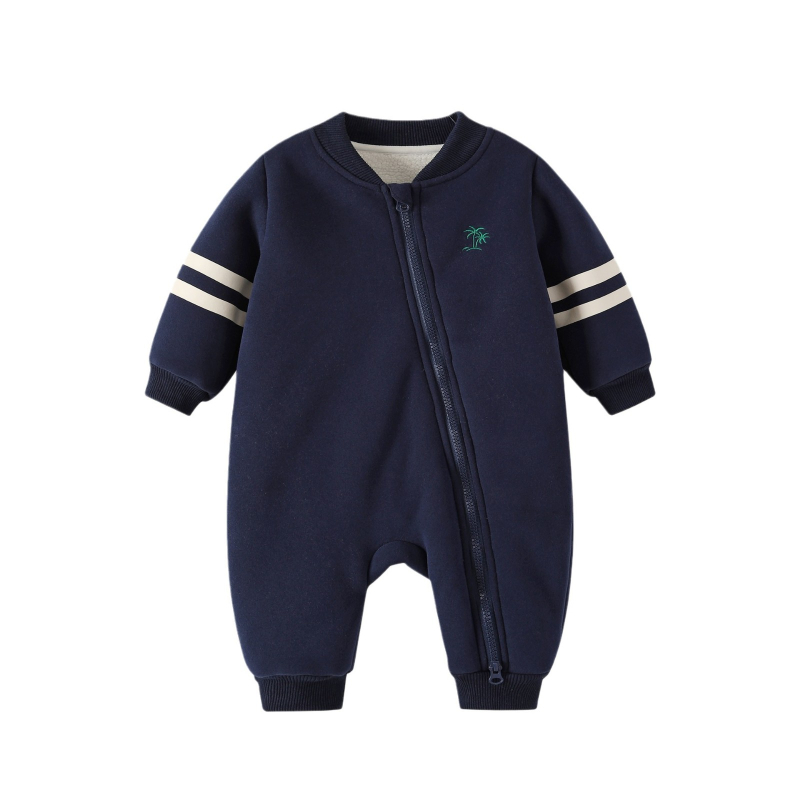 Bejbi pamučni jumpsuit s dijagonalnim zatvaračem, dugi rukavi, 85% pamuk, korejski stil, zimska odjeća za novorođenčad