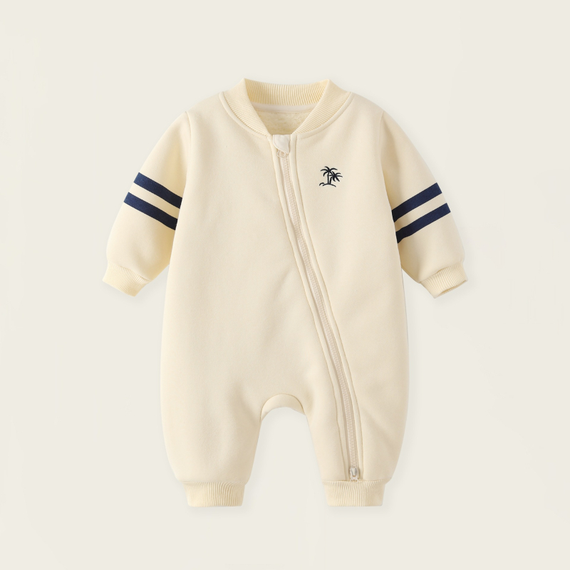 Bejbi pamučni jumpsuit s dijagonalnim zatvaračem, dugi rukavi, 85% pamuk, korejski stil, zimska odjeća za novorođenčad