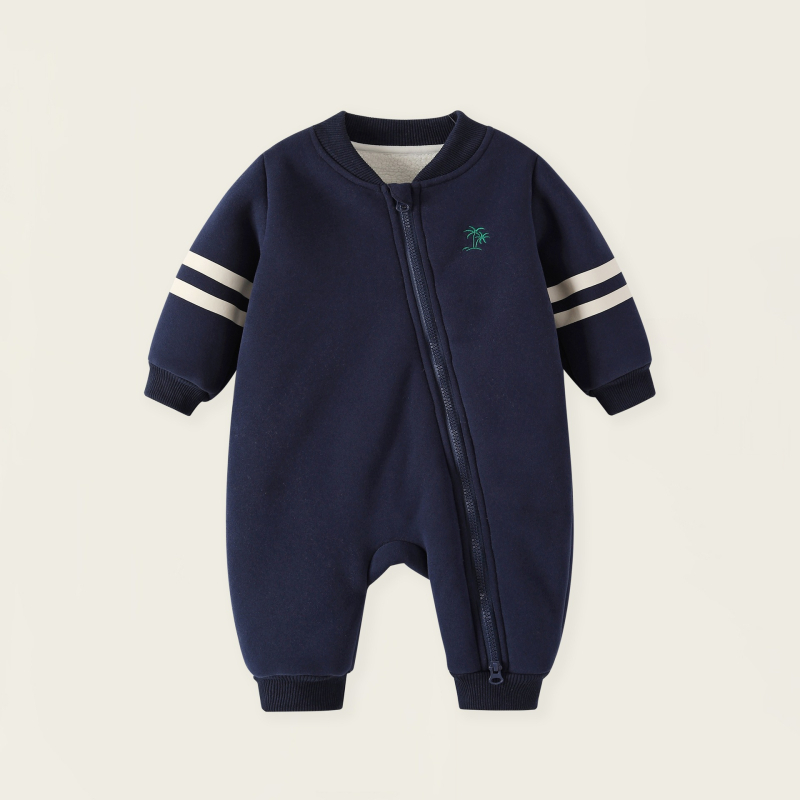 Bejbi pamučni jumpsuit s dijagonalnim zatvaračem, dugi rukavi, 85% pamuk, korejski stil, zimska odjeća za novorođenčad