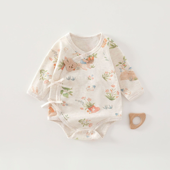 Rompers za novorođenče s dugim rukavima, 100% pamuk, unisex, cijele godine