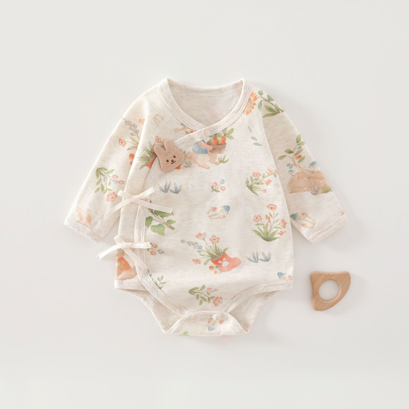 Rompers za novorođenče s dugim rukavima, 100% pamuk, unisex, cijele godine