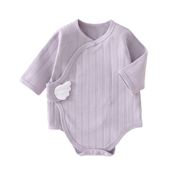 Kombinezon za novorođenče od 100% pamuka, Velcro zatvarač, dugi rukavi, unisex, trokutasti romper za puzanje