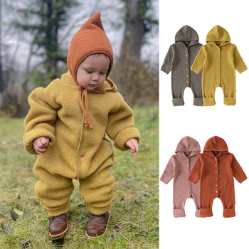 Kombinezon s kapuljačom za bebe - unisex, dugi rukavi; za uzrast 1–3 godine; glavna tkanina: 78% akril, 19,5% najlon, 2,5% spandex
