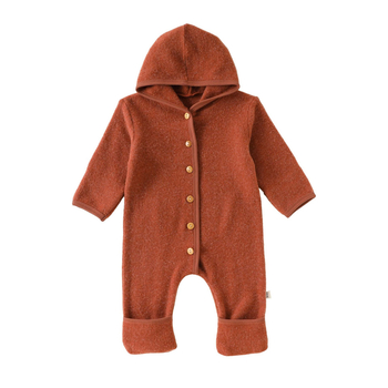 Kombinezon s kapuljačom za bebe - unisex, dugi rukavi; za uzrast 1–3 godine; glavna tkanina: 78% akril, 19,5% najlon, 2,5% spandex