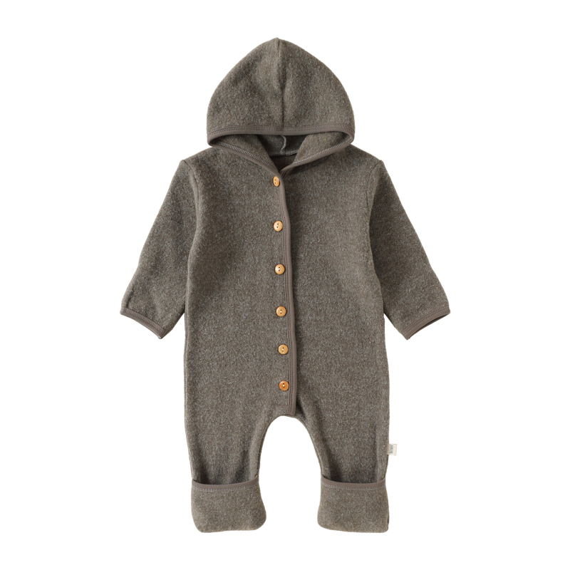 Kombinezon s kapuljačom za bebe - unisex, dugi rukavi; za uzrast 1–3 godine; glavna tkanina: 78% akril, 19,5% najlon, 2,5% spandex