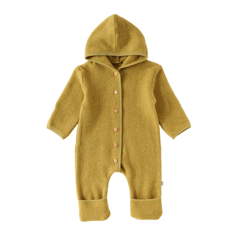 Kombinezon s kapuljačom za bebe - unisex, dugi rukavi; za uzrast 1–3 godine; glavna tkanina: 78% akril, 19,5% najlon, 2,5% spandex