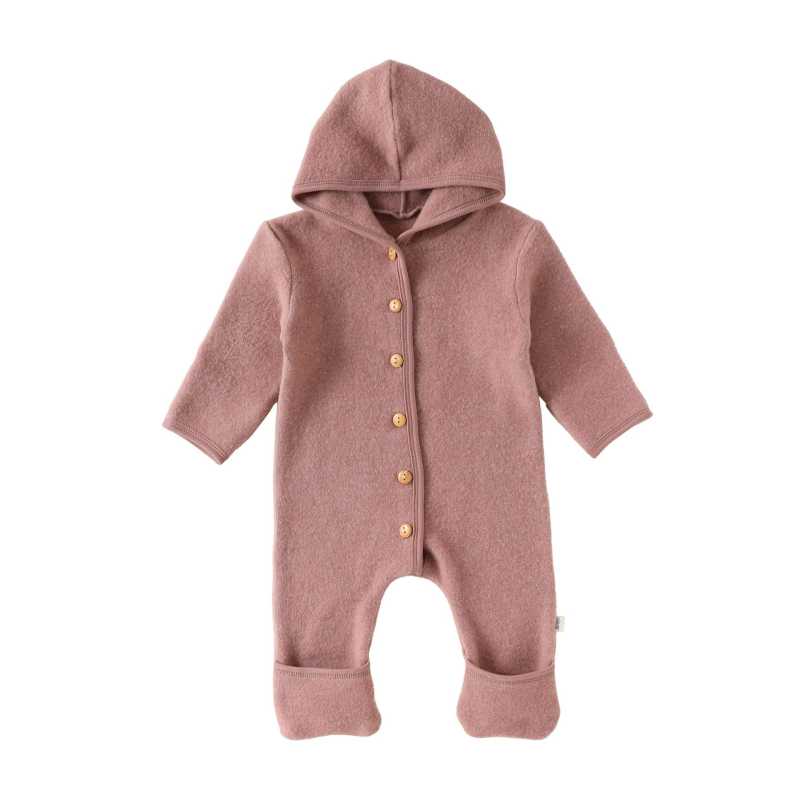 Kombinezon s kapuljačom za bebe - unisex, dugi rukavi; za uzrast 1–3 godine; glavna tkanina: 78% akril, 19,5% najlon, 2,5% spandex