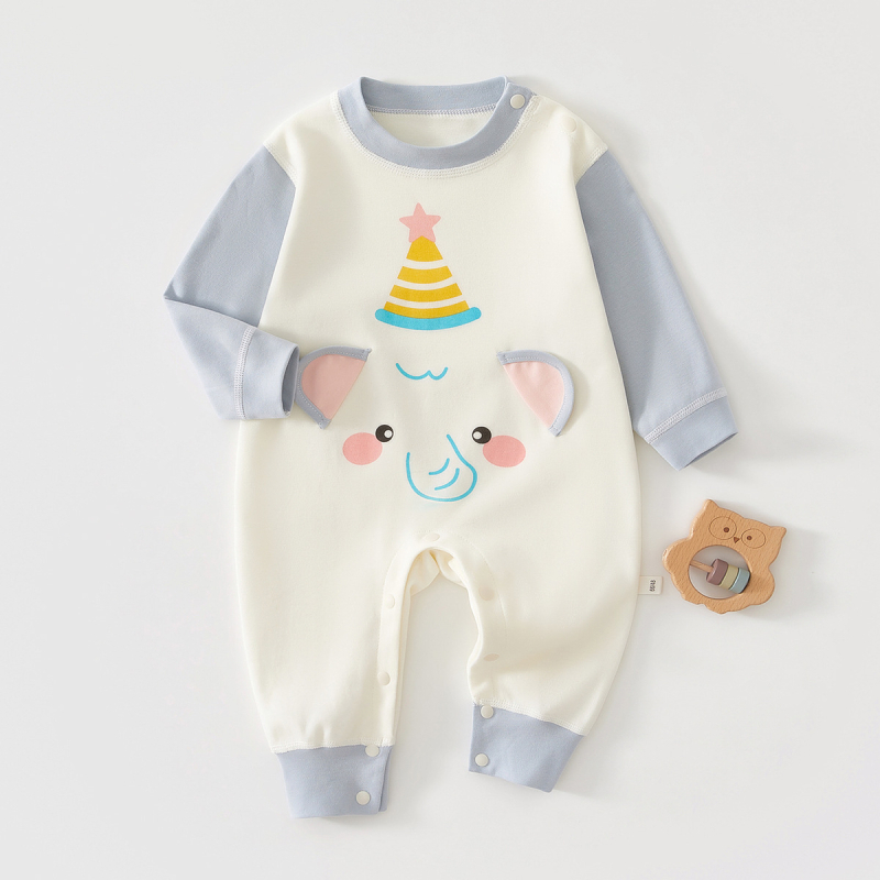 Novorođenički pamučni romper, dugi rukavi, unisex, proljeće-jesen, za dob 0-12 mjeseci, 100% pamuk