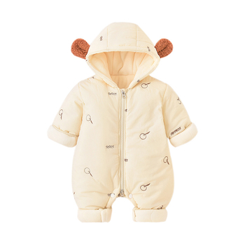 Zimski jednodijelni kombinezon za bebe od najlona s kapuljom, unisex, 0-12 mjeseci, zatvarač