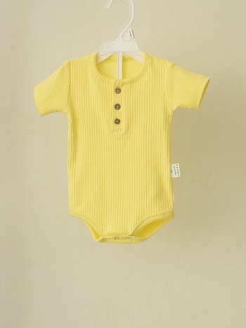 Dječji pamukasti romper s kratkim rukavima, rib pleteni materijal, 95% pamuk, za novorođenčad, unisex, ljeto, skriveno zatvaranje