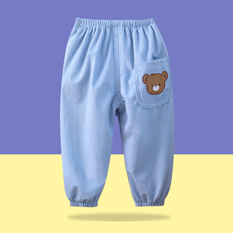 Corduroy hlače za djecu, unisex, jesen–zima, široke ležerne hlače