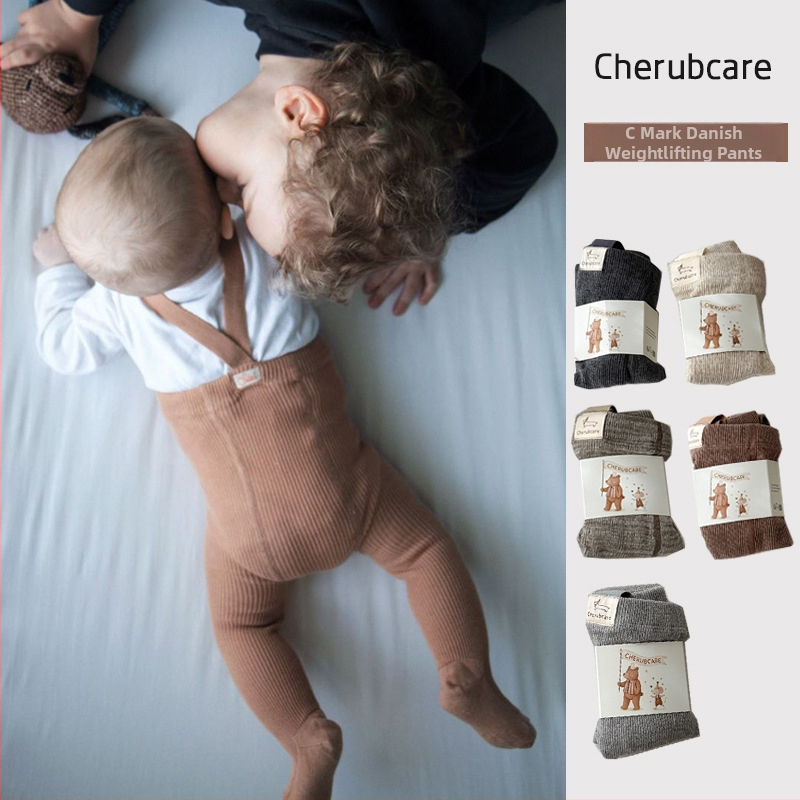 Kokvilnas zīdaiņu kombinezonas ar siksnām, augsta vidukļa, slēgts starp kājām, universāls, vecums 1–3 gadi