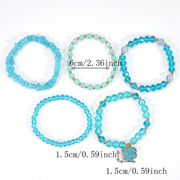 Бохемска гривна с висулка във формата на цвете, стъклени мънисти, електроплатиране, многослойна за жени