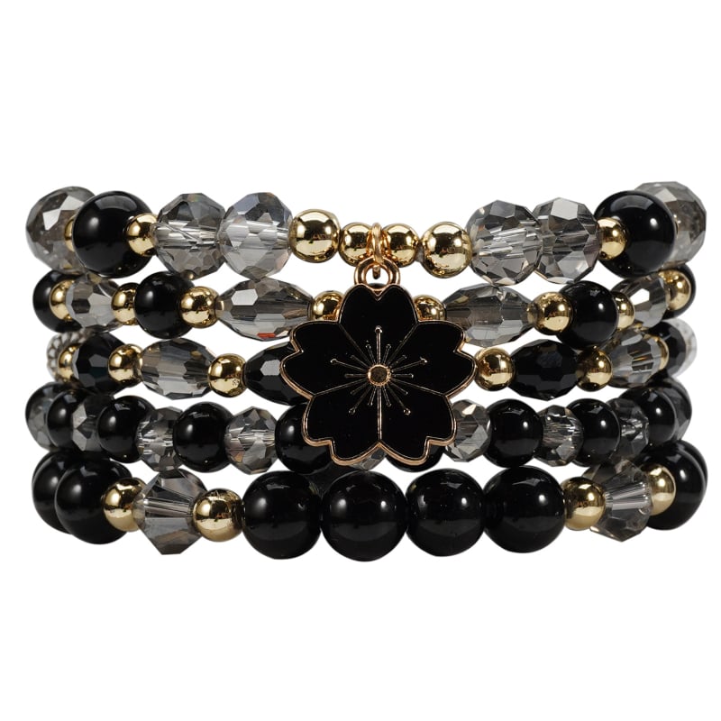 Бохемска гривна с висулка във формата на цвете, стъклени мънисти, електроплатиране, многослойна за жени