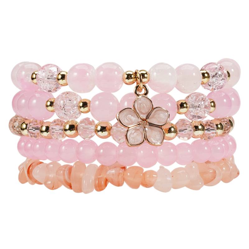 Бохемска гривна с висулка във формата на цвете, стъклени мънисти, електроплатиране, многослойна за жени