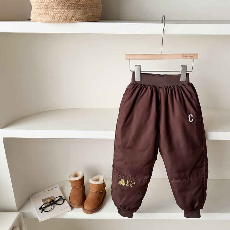 Dječje hlače s perjem - Casual zimske hlače; vanjski materijal 100% poliester; punilo 70% velvet silk, 30% feather silk; za djecu 8+ godina; sezona: zima/jesen