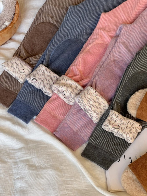 Dječje quilted hlače od svile i ovčje vune, visokog struka, unisex, zimske