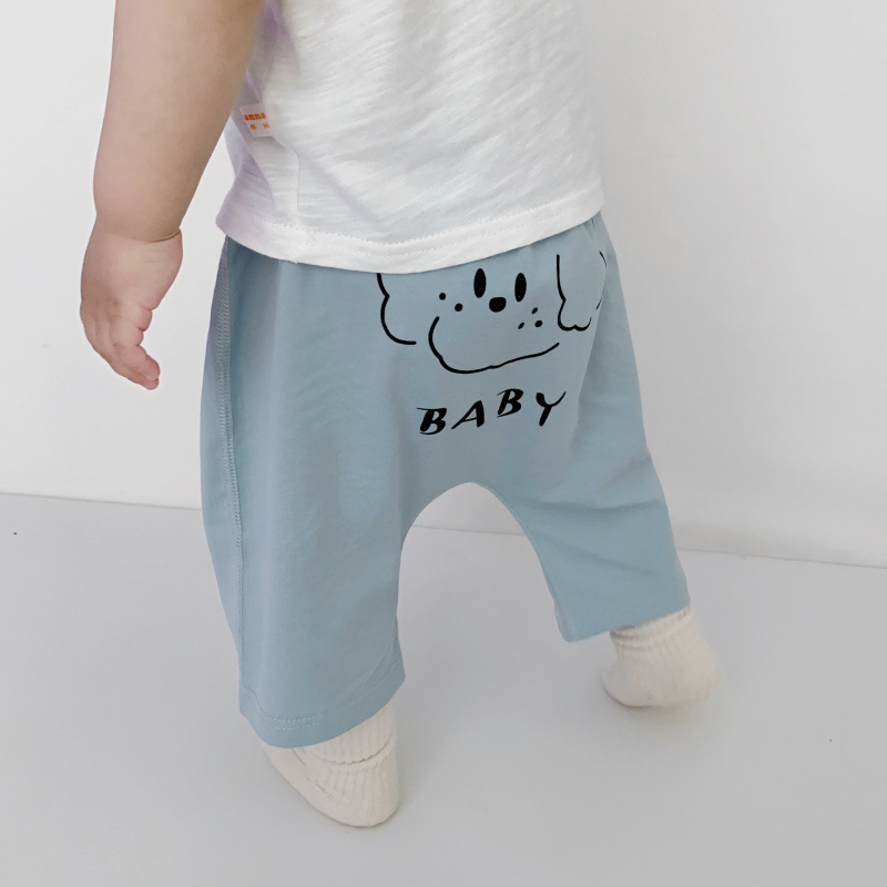 Dječje pamučne hlačice s karikaturnim uzorkom, srednji pojas, za dob 1–3 godine