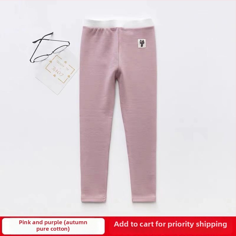 Meitenēm kokvilnas augstas jostas bikses, 95% kokvilna, korejiešu stila, vecums 3–8 gadi, pavasaris un rudens