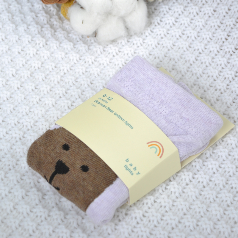 Unisex bērnu legingas ar augstu vidukli un lāča rakstu, 86% kokvilna, 14% elastāns, vecums 1–3 gadi