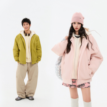 Памучно палто с качулка, пълнено с полиестер, средна дължина, дебело, японско-корейски стил за възрастни жени