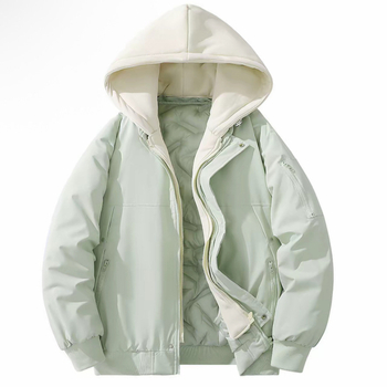 Памучно палто с качулка, пълнено с полиестер, средна дължина, дебело, японско-корейски стил за възрастни жени