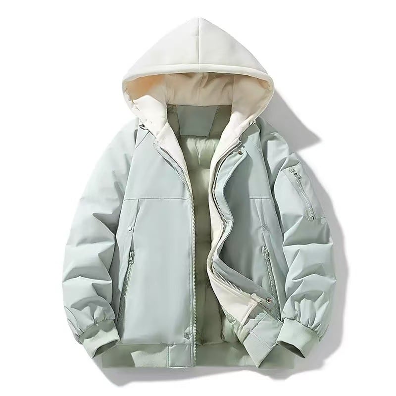 Памучно палто с качулка, пълнено с полиестер, средна дължина, дебело, японско-корейски стил за възрастни жени