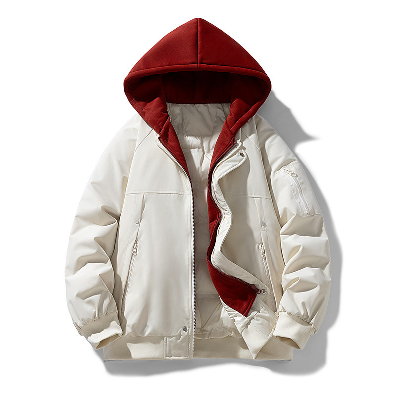 Памучно палто с качулка, пълнено с полиестер, средна дължина, дебело, японско-корейски стил за възрастни жени