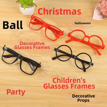 Bērnu brilles rāmji svētku pasākumiem – plastmasas rāmis, pilns rāmis, universālais, Ziemassvētku stils, modelis 001, 2025. gada pavasaris