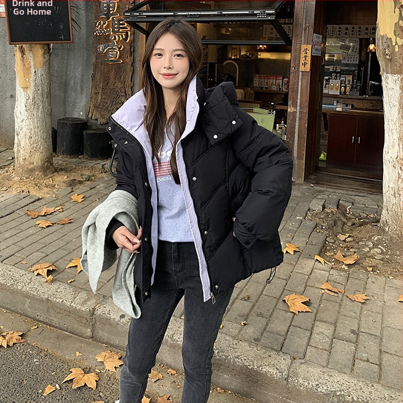 Дамско памучно палто с пухово пълнеж, полиестер 80–90% от основната тъкан, средна дължина, качулка