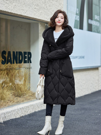 Дамско памучно подплатено яке с пълнеж полиестер-памук, полиестерна материя, V‑образно деколте с изкуствен косъм, цип