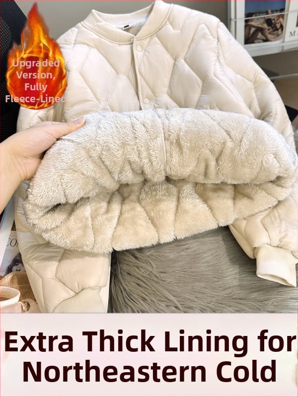 Дамско късо Chenille памук палто с подплата от плюш, поло яка, дълги ръкави, еднобортно закопчаване, пълнеж изкуствен коприна-памук, Зима 2025