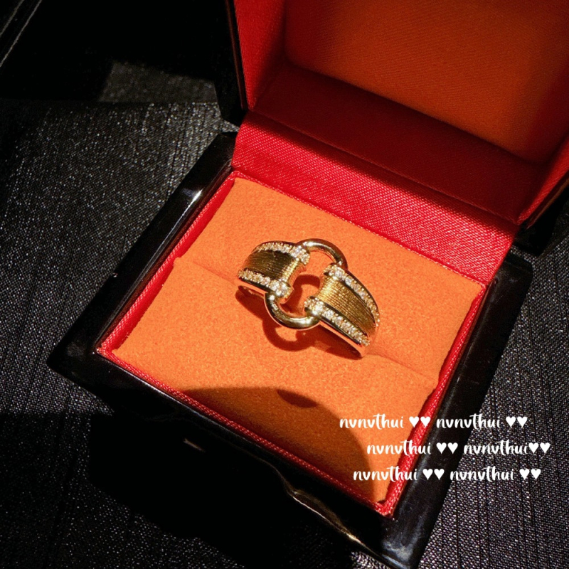 Prsten s lotusovim cvijetom od cirkonija, francuski retro stil