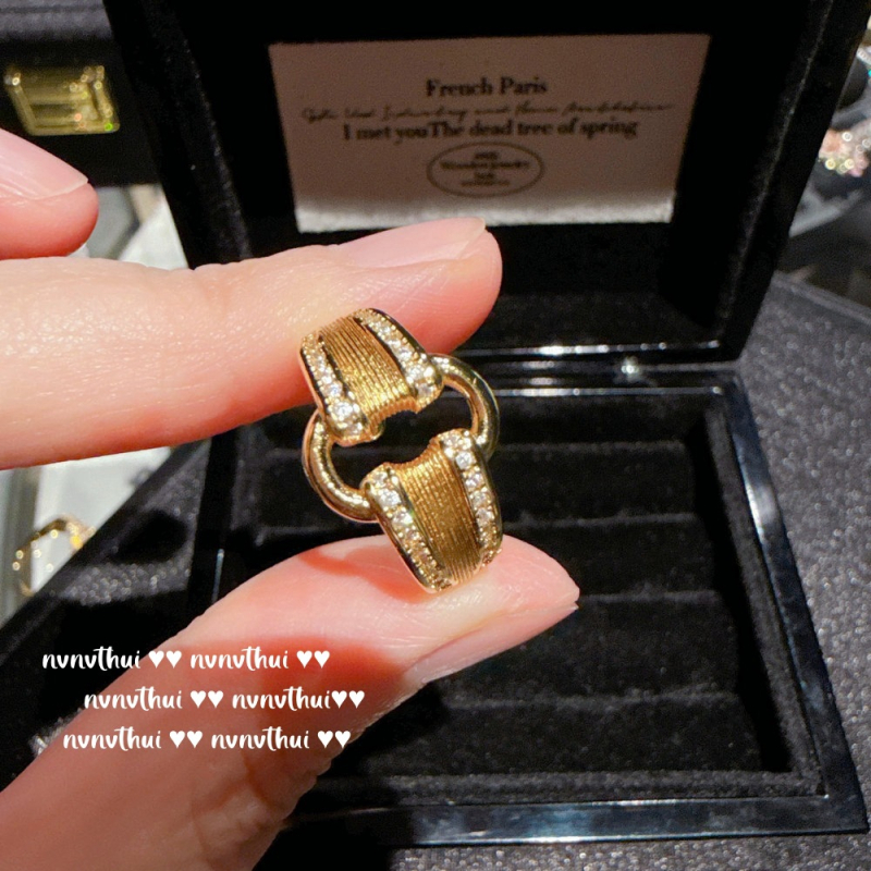 Prsten s lotusovim cvijetom od cirkonija, francuski retro stil