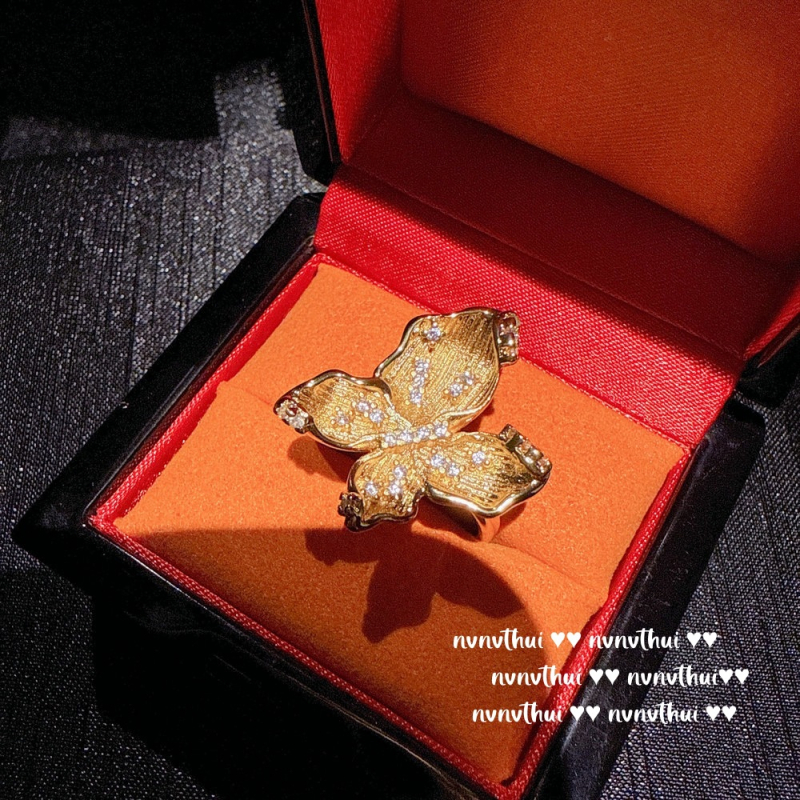 Prsten s lotusovim cvijetom od cirkonija, francuski retro stil