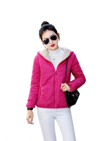 Дамско палто с качулка, подплатено полиестер, средна дължина, цип за закопчаване, редовна кройка